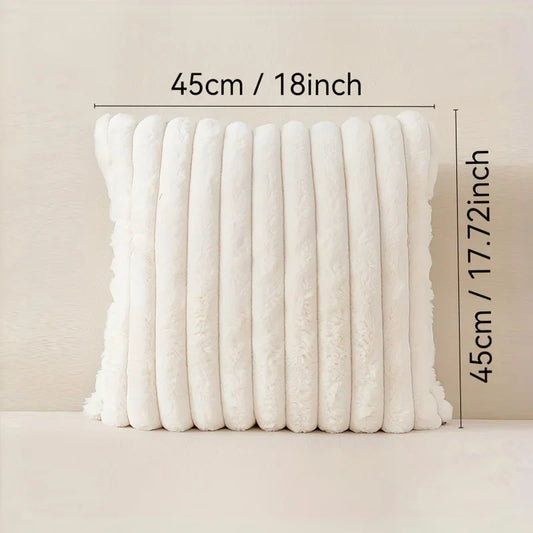 1pc Plush Decorative Throw Pillow Cover Fuzzy Striped Soft Throw Pillow Covers Cushion Covers for Sofa living room Bedroom