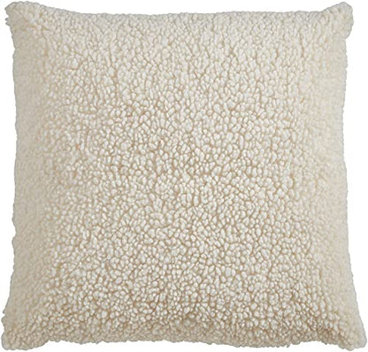 Fennco Styles Cuddly Faux Fur Decorative Throw Pillow Cover 18" W x 18" L – Natural Plush Cushion Case for Couch, Bedroom, Living Room and Office Décor