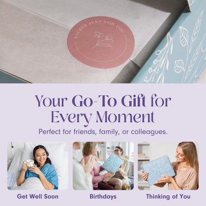 Mini Lavender Spa Gift Set Relaxation Gift Basket for Women Self Care Package with Lavender Candle Bath Bomb Soap Greeting Card & More