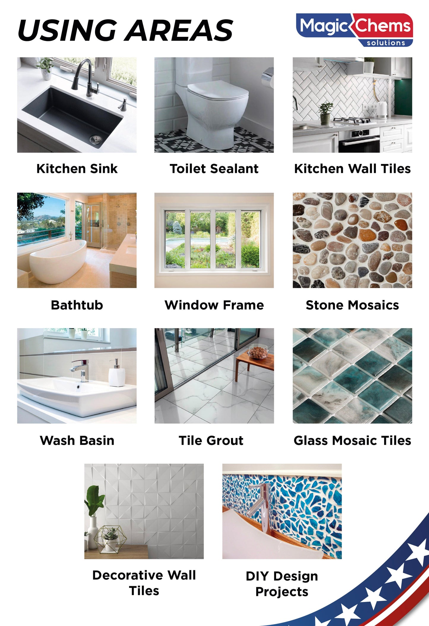 Tile Grout Repair, White 8.8 oz/250gr. Fast Drying Grout Repair Kit