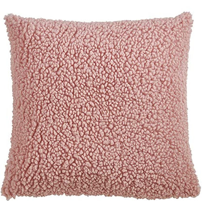 Fennco Styles Cuddly Faux Fur Decorative Throw Pillow Cover 18" W x 18" L – Natural Plush Cushion Case for Couch, Bedroom, Living Room and Office Décor