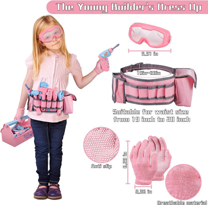 Constructive Kids STEM Building Tool Set Pink Edition