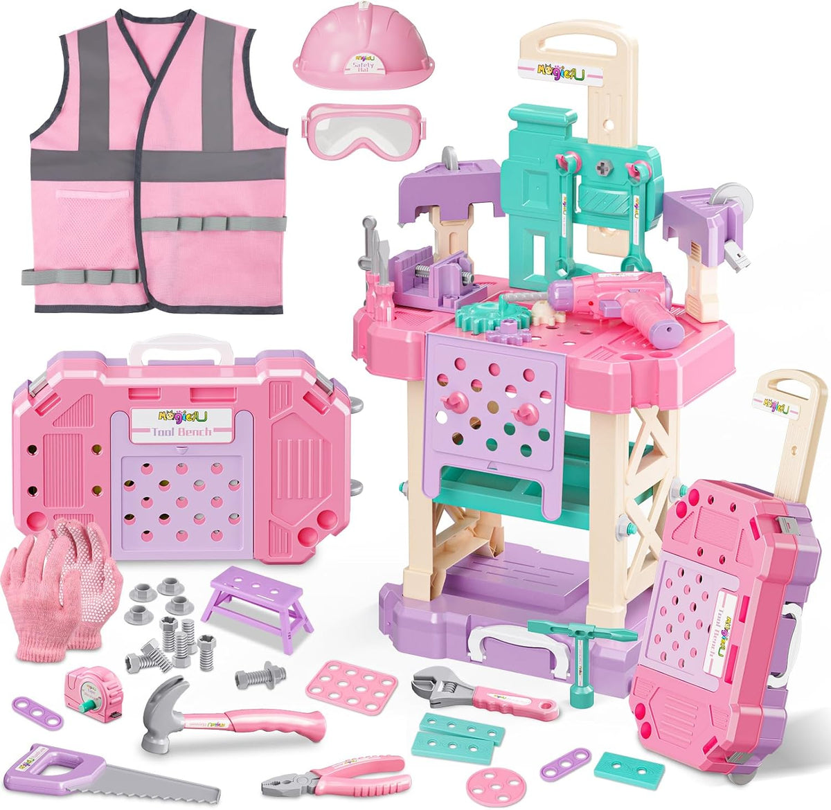 Constructive Kids STEM Building Tool Set Pink Edition