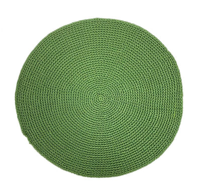 Fennco Styles Handmade Crochet Farmhouse Placemats 14-inch Round, Set of 4 - Decorative Table Mats for Home Décor, Dining Table, Banquets and Special Events