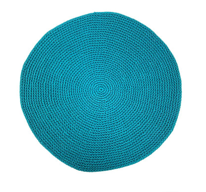 Fennco Styles Handmade Crochet Farmhouse Placemats 14-inch Round, Set of 4 - Decorative Table Mats for Home Décor, Dining Table, Banquets and Special Events