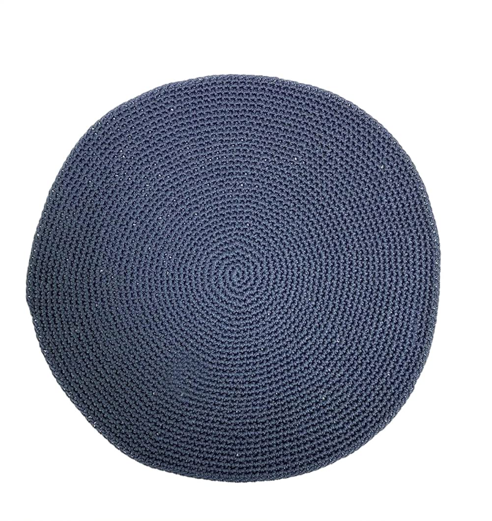 Fennco Styles Handmade Crochet Farmhouse Placemats 14-inch Round, Set of 4 - Decorative Table Mats for Home Décor, Dining Table, Banquets and Special Events