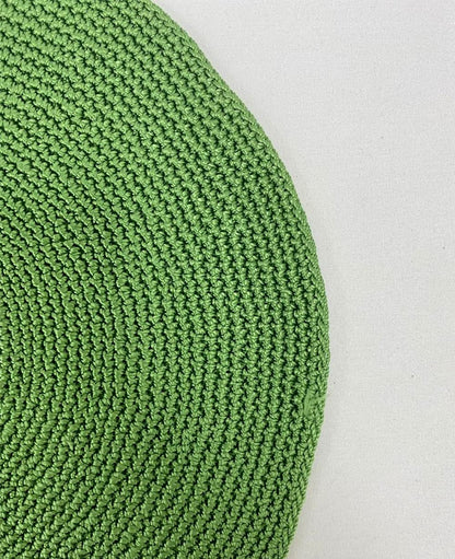 Fennco Styles Handmade Crochet Farmhouse Placemats 14-inch Round, Set of 4 - Decorative Table Mats for Home Décor, Dining Table, Banquets and Special Events
