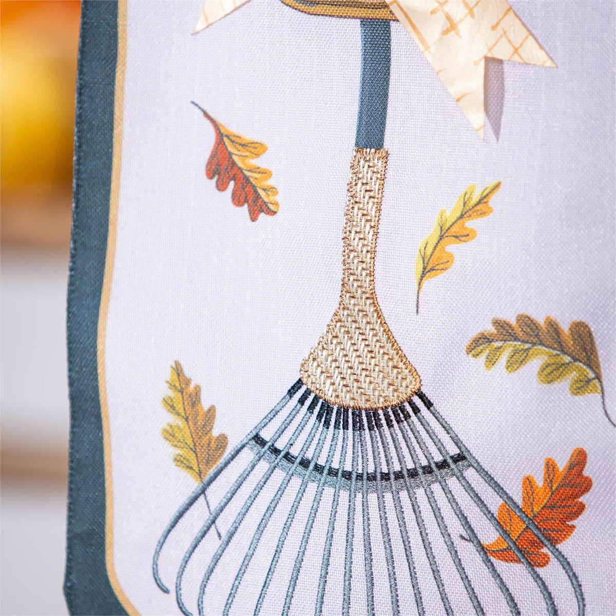 Fall Garden Rake & Mums 2 Sided Long Garden Flag