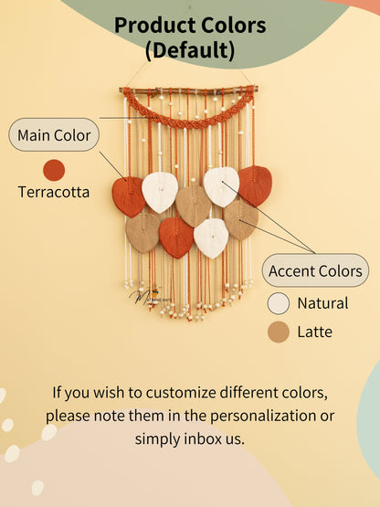 Levia Warm Macrame Leaf Hangings