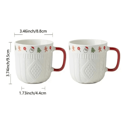 Christmas Ceramic Mug Set – Cozy Sweater Style Coffee Mugs, Holiday Gift