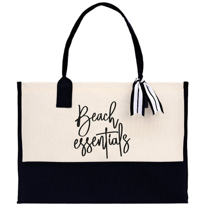 Beach Essentials Tote Bag Beach Vacation Tote Bag Summer Beach Canvas Tote Bag Large Canvas Beach Bag Weekender Tote Bag
